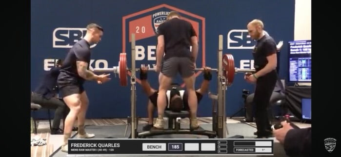 Fred Quarles Shown Here Competing the the Worlds IPF Bench Meet.
