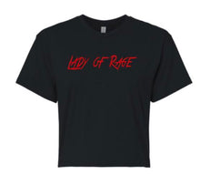 Load image into Gallery viewer, Lady of Rage Black Crop Top Tee