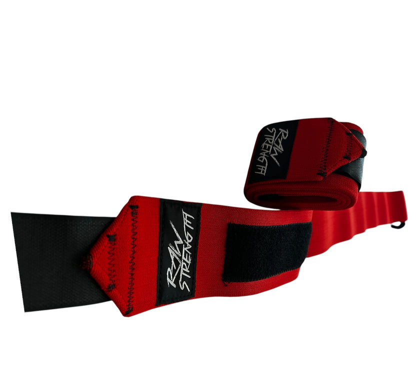Stronger Than All Wrist Wraps- W/ Thumb Loop Red
