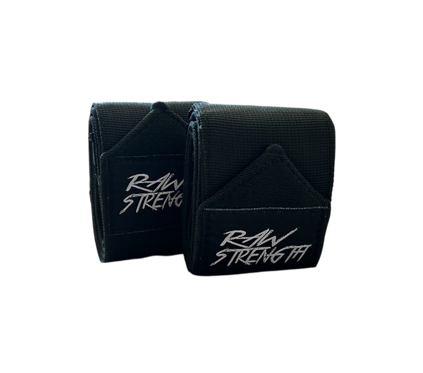 Stronger than all Gripper Wrist Wraps All Black - Raw Strength Apparel