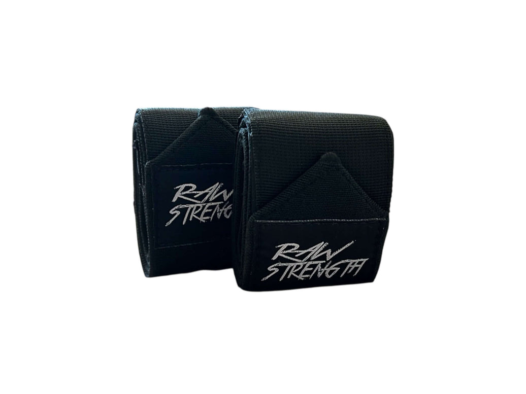 Stronger than all Gripper Wrist Wraps All Black - Raw Strength Apparel