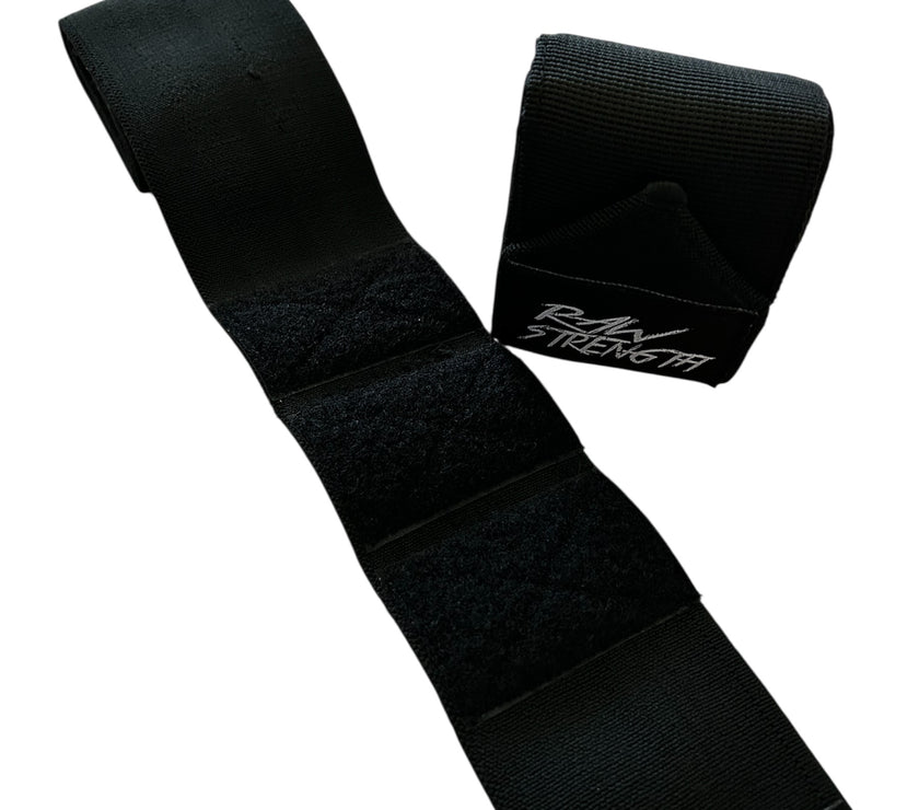 Stronger than all Gripper Wrist Wraps All Black - Raw Strength Apparel