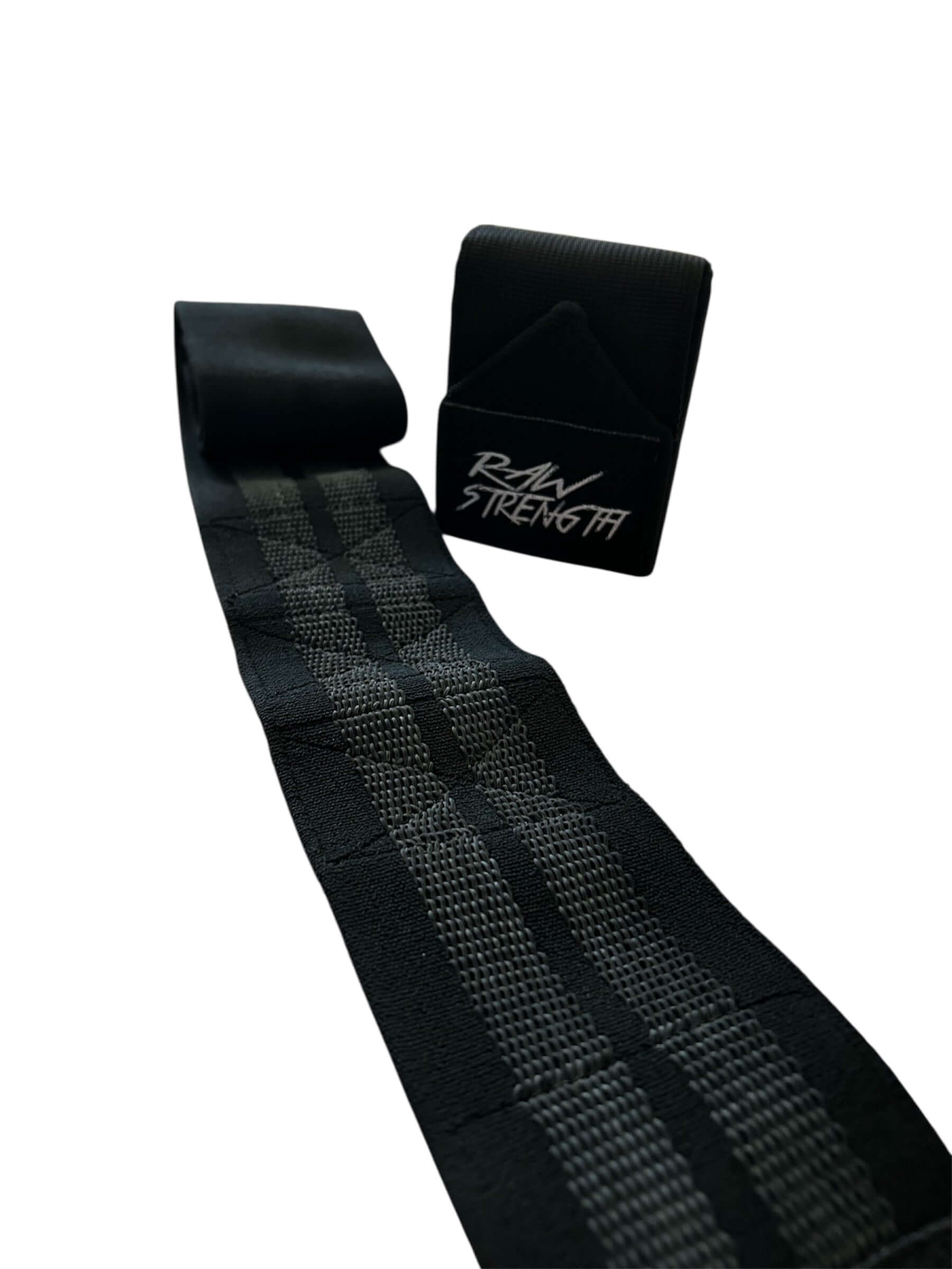 Stronger than all Gripper Wrist Wraps All Black - Raw Strength Apparel
