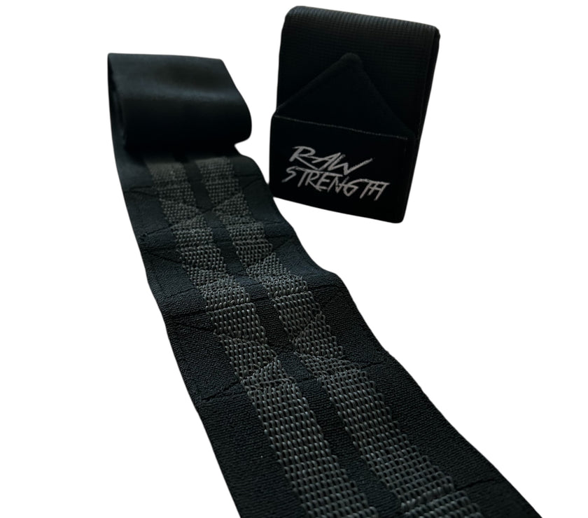 Stronger than all Gripper Wrist Wraps All Black - Raw Strength Apparel