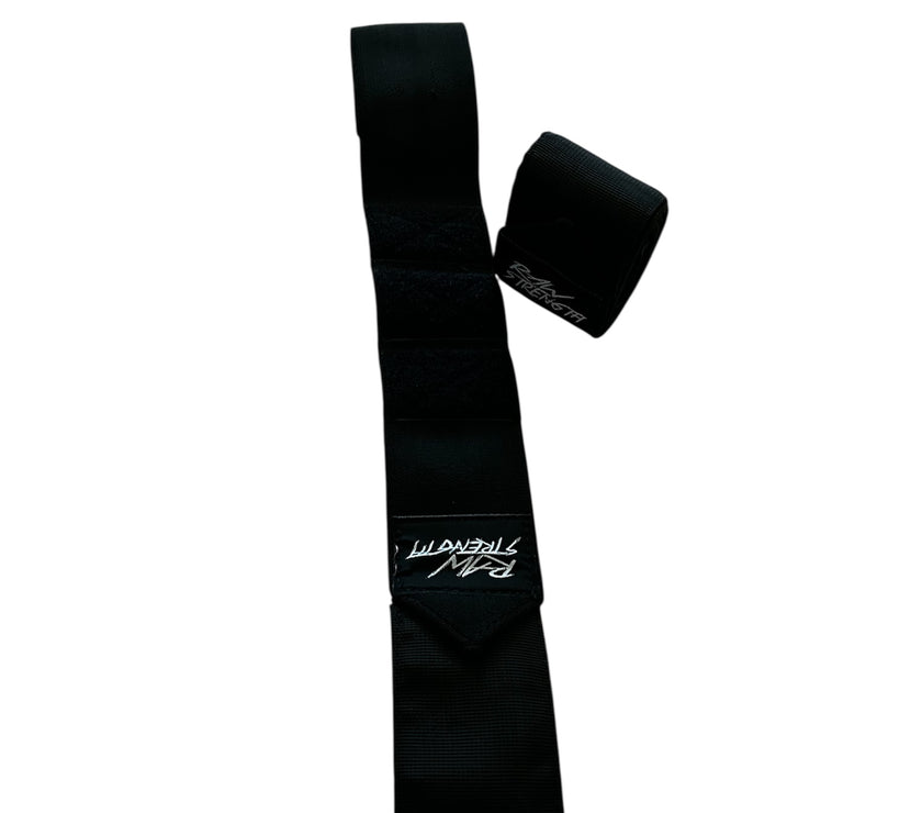 Stronger than all Gripper Wrist Wraps All Black - Raw Strength Apparel