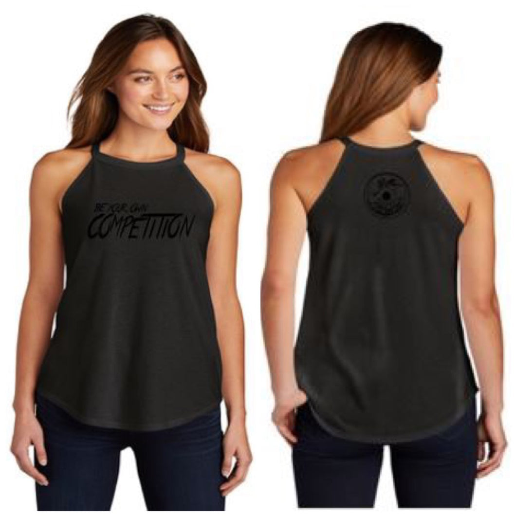 Be Your Own Competition Black with Black Lettering Jersey Tanks