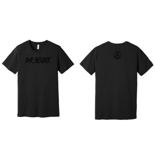 Bar Bender Black with Black Lettering Unisex Short Sleeve T-Shirts