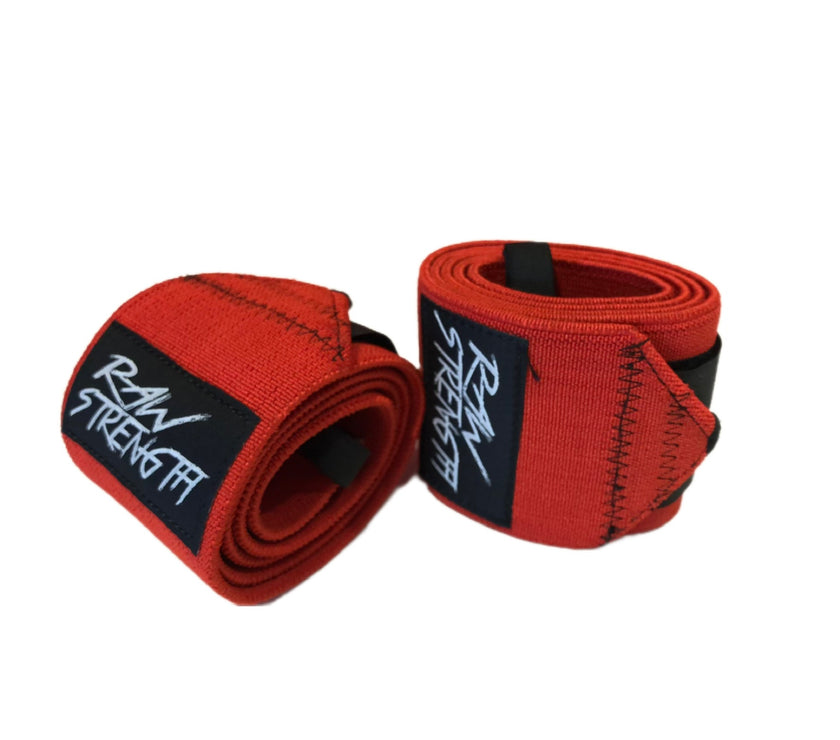 Stronger Than All Wrist Wraps- W/ Thumb Loop Red